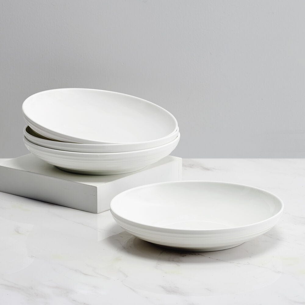 Swirl Bone Set of 4 Individual Pasta Bowls