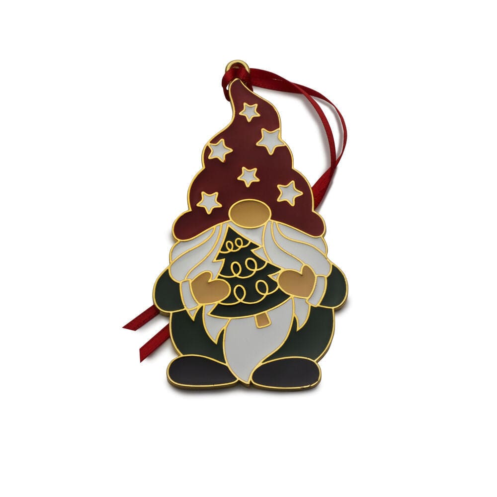 2024 Gold Plate & Enameled Wonders of Christmas 15th Edition Gnome Ornament