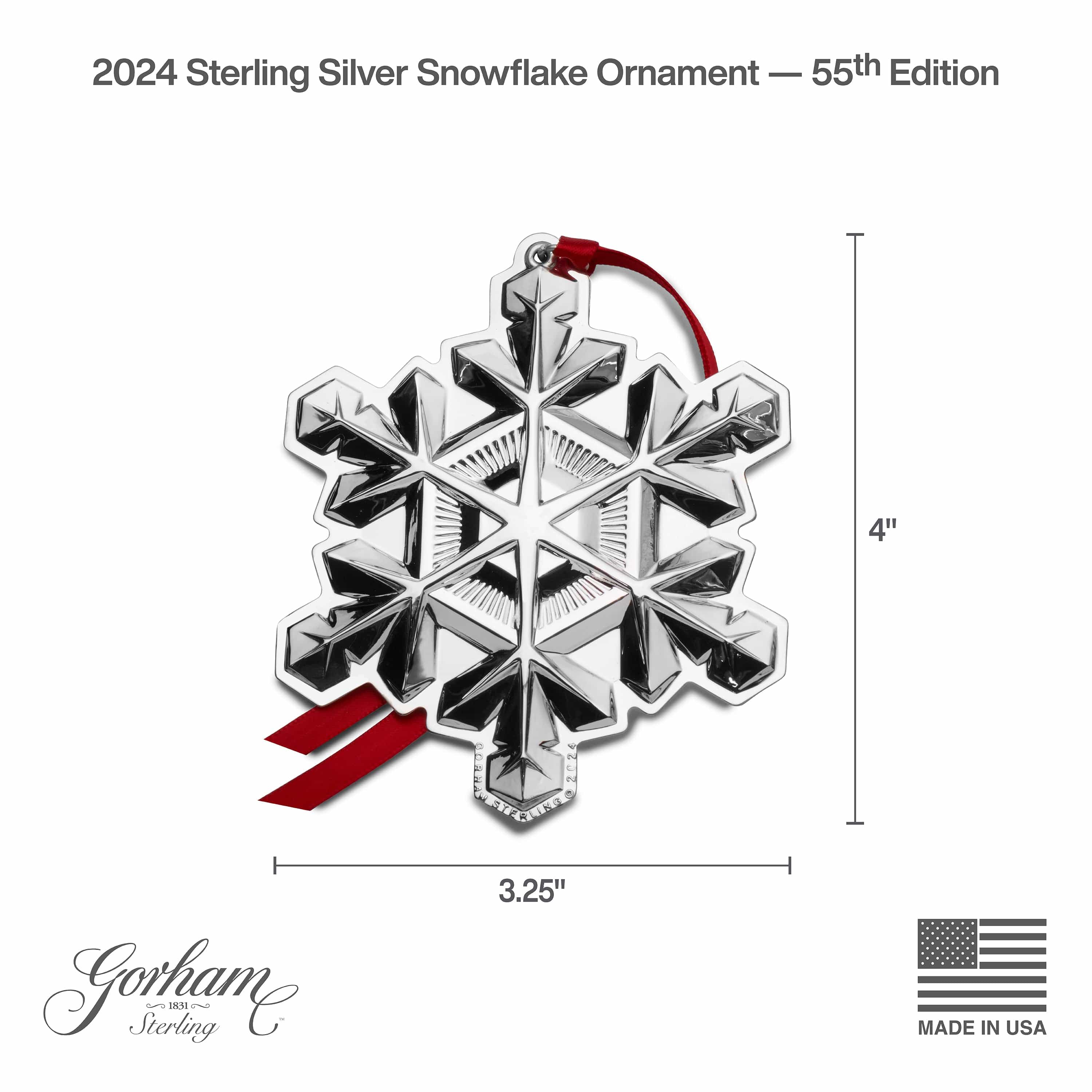 2024 Sterling Snowflake Ornament 55th Edition