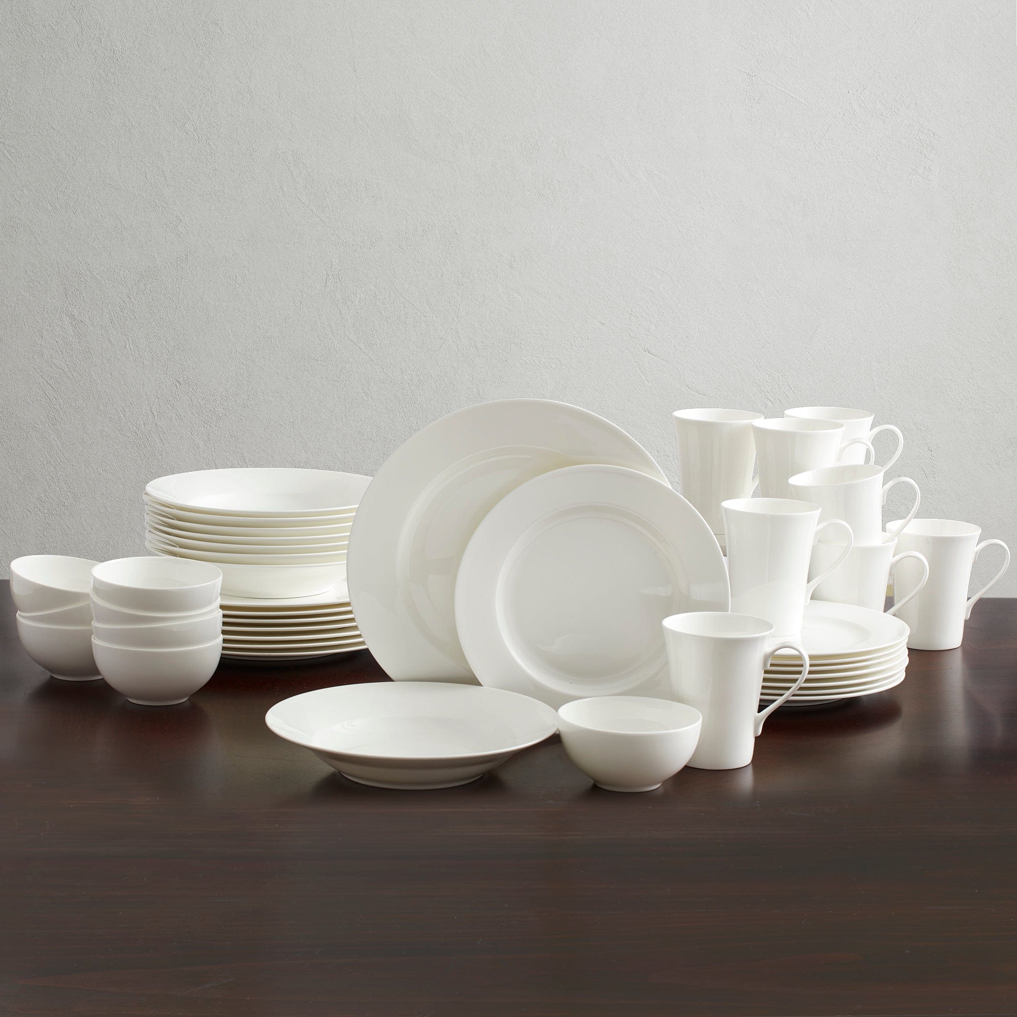 Lucerne White 40 Piece Dinnerware Set, Service for 8
