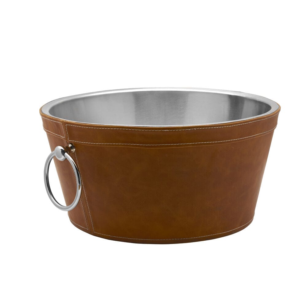 Faux Leather Stitched Beverage Tub