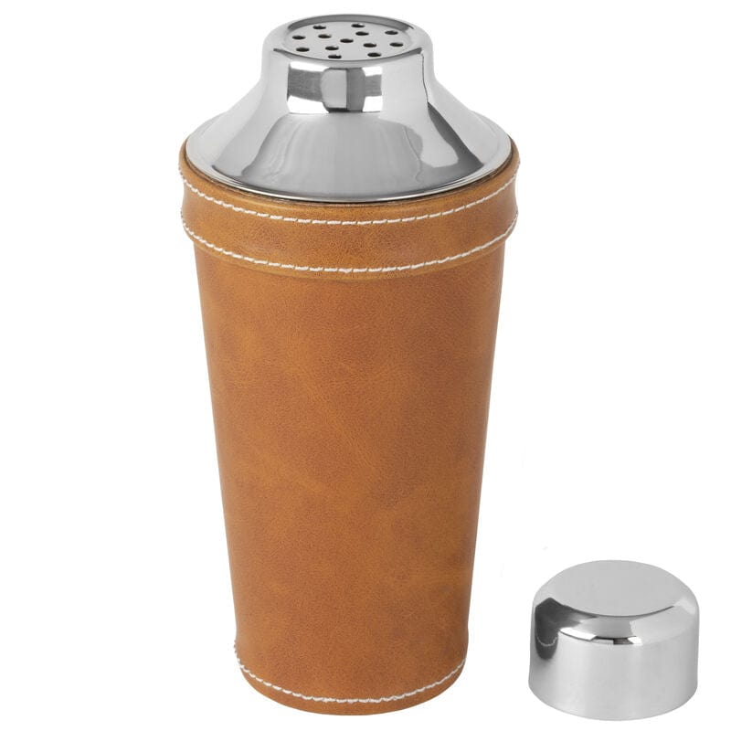 Faux Leather Stitched Cocktail Shaker