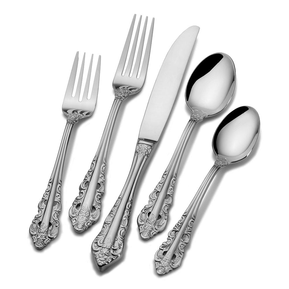 Antique Baroque 65 Piece Flatware Set, Service for 12