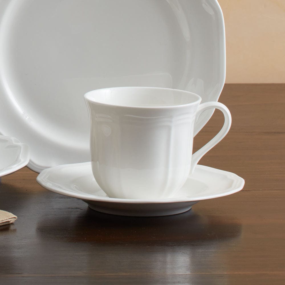 Antique White Tea Cup and Saucer Set