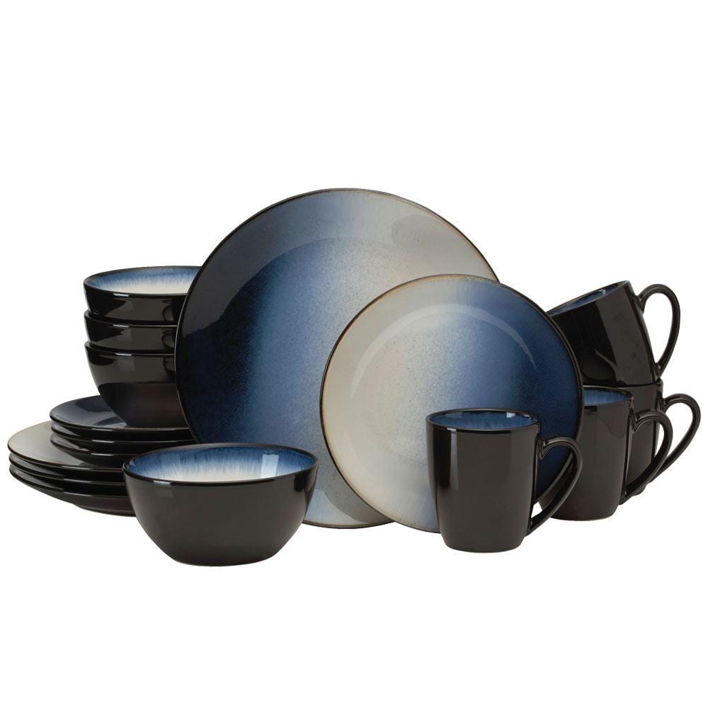 Asher Blue 16 Piece Dinnerware Set, Service for 4