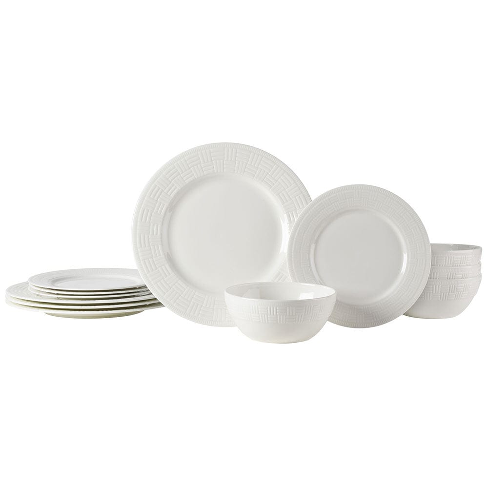 Ashlyn Vegan Bone 12 Piece Dinnerware Set, Service for 4