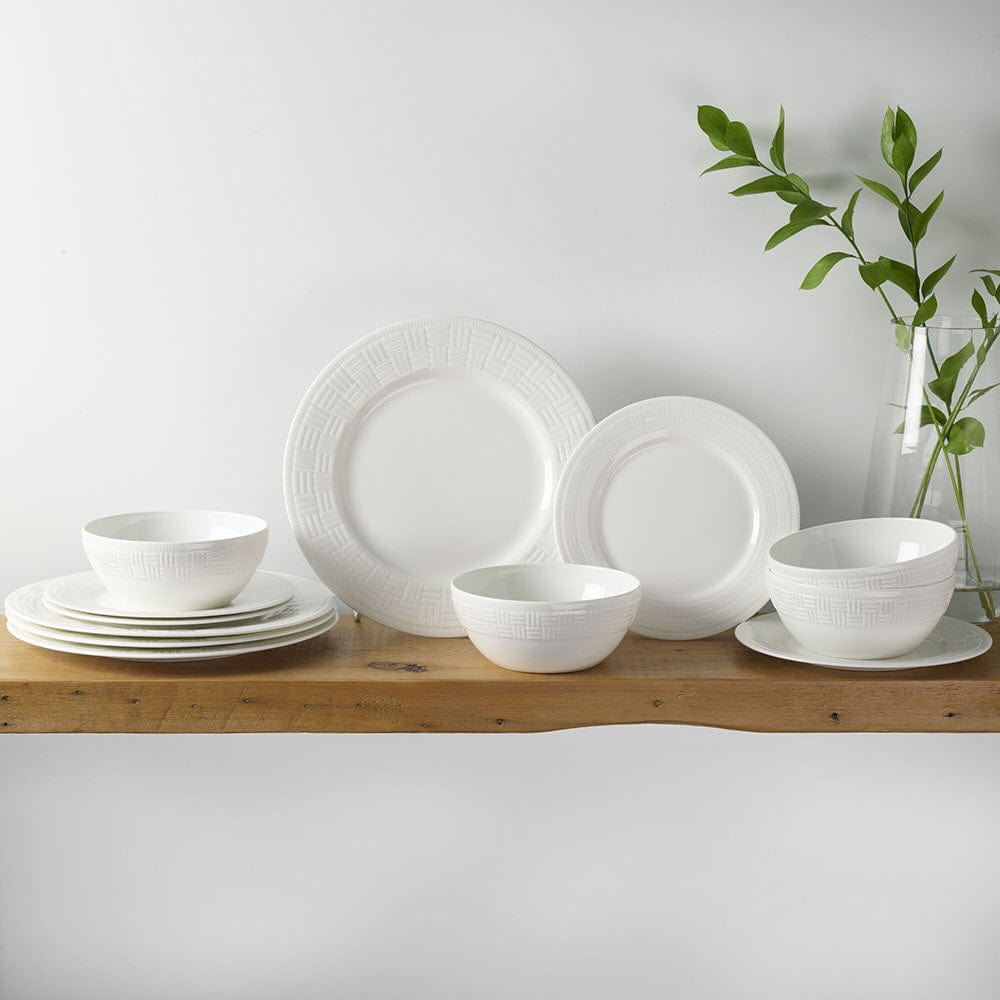 Ashlyn Vegan Bone 12 Piece Dinnerware Set, Service for 4