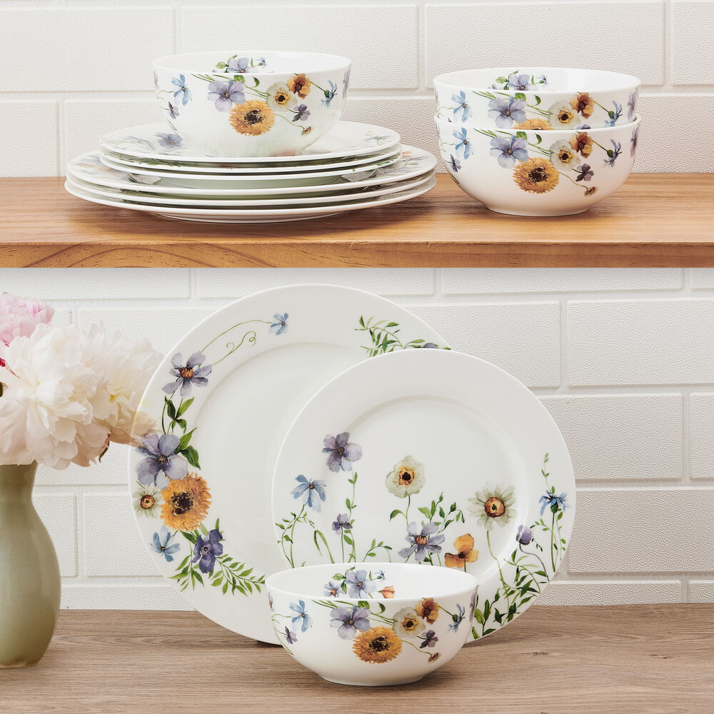 Audrina 12 Piece Dinnerware Set, Service for 4