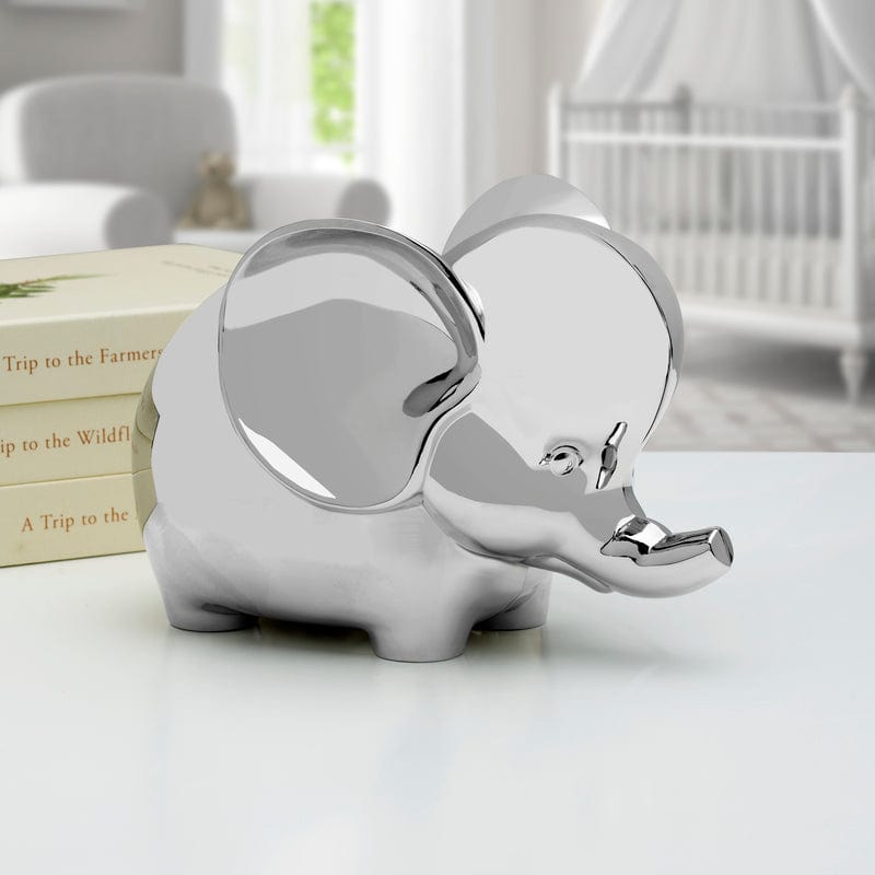 Baby Elephant Bronze Plated Coin Bank