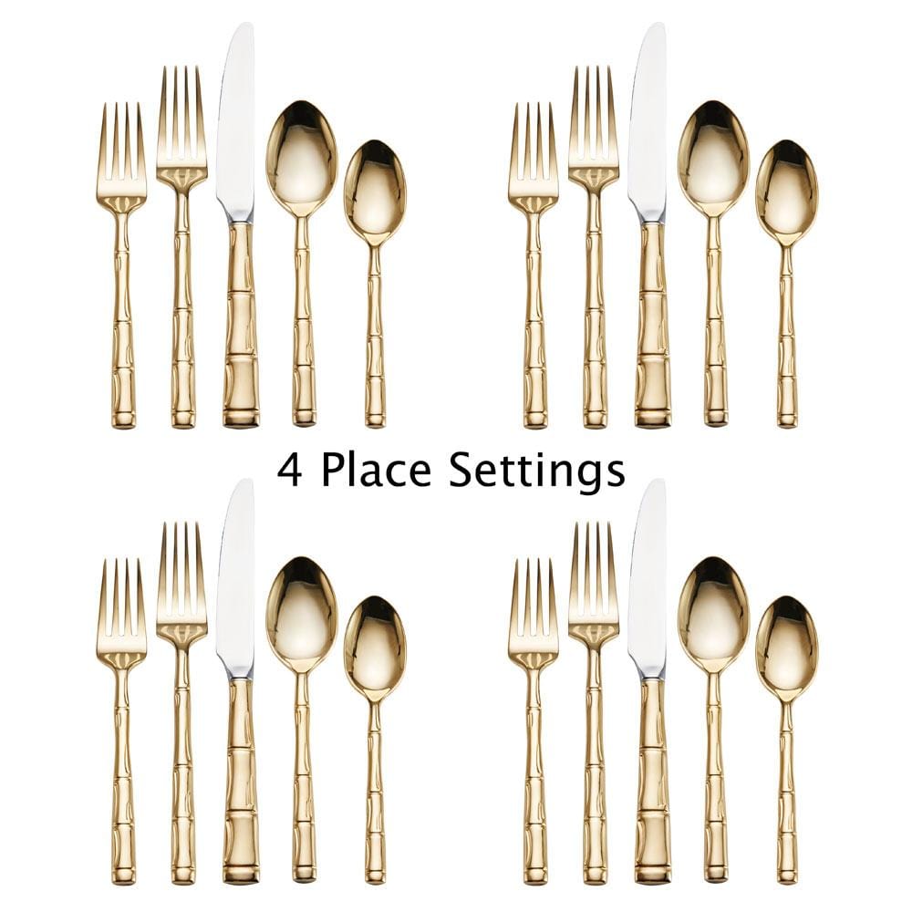 Bamboo Gold 20 Piece Flatware Set, Service for 4
