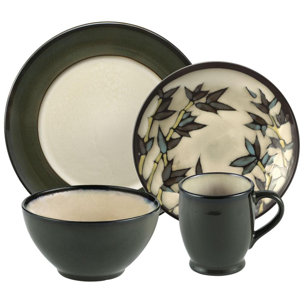 Belmont Round Green Stalks 16 Piece Dinnerware Set