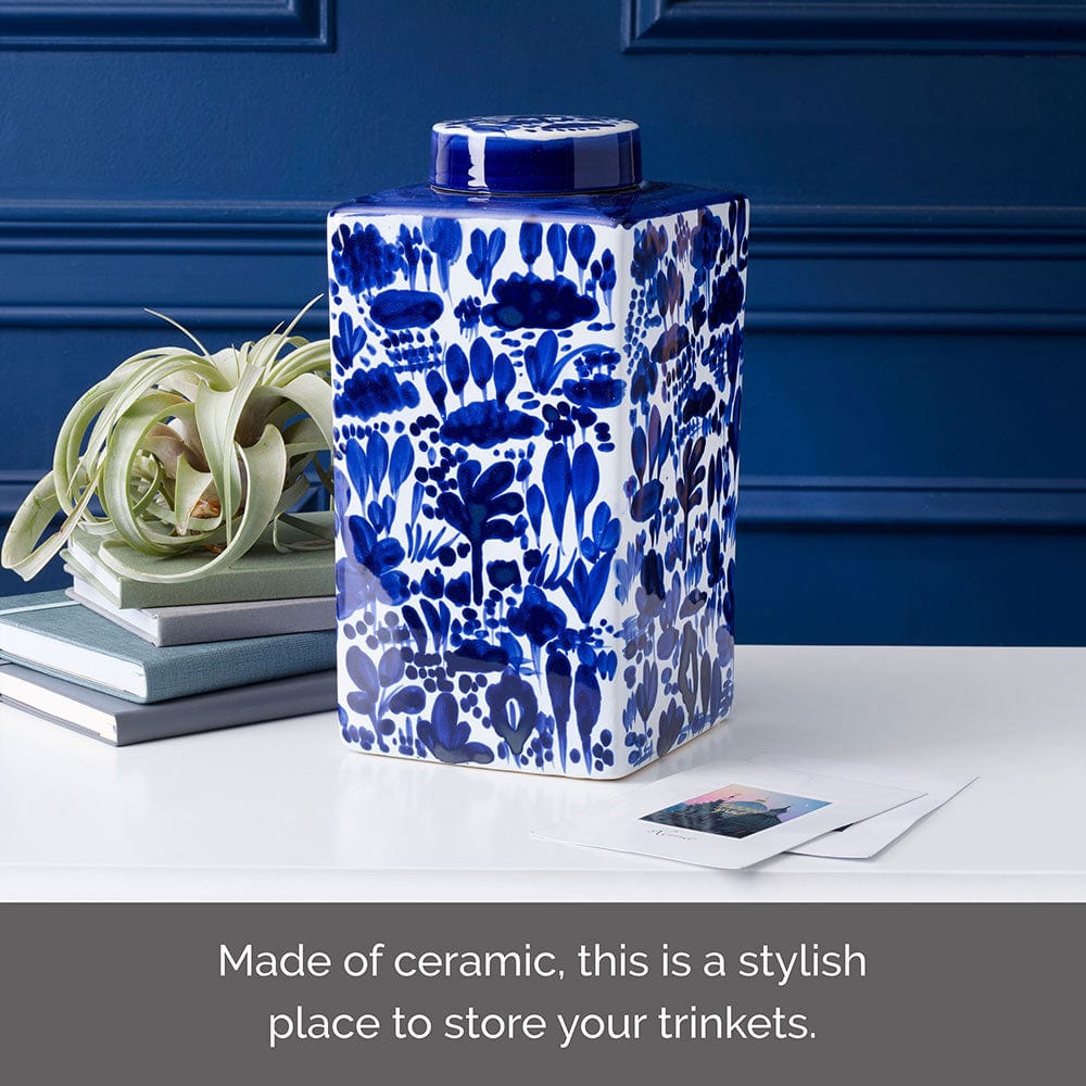 Landscape Decorative Square Ginger Jar Canister