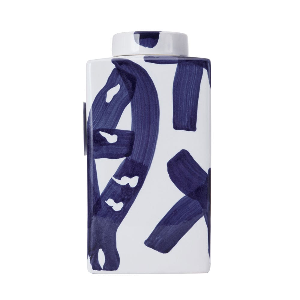 Paint Stroke Decorative Square Ginger Jar Canister