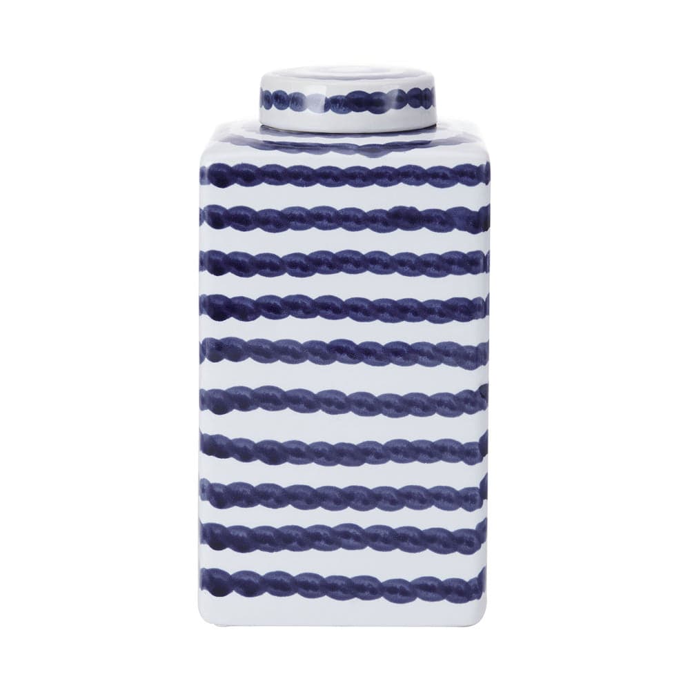 Ripple Stripe Decorative Square Ginger Jar Canister