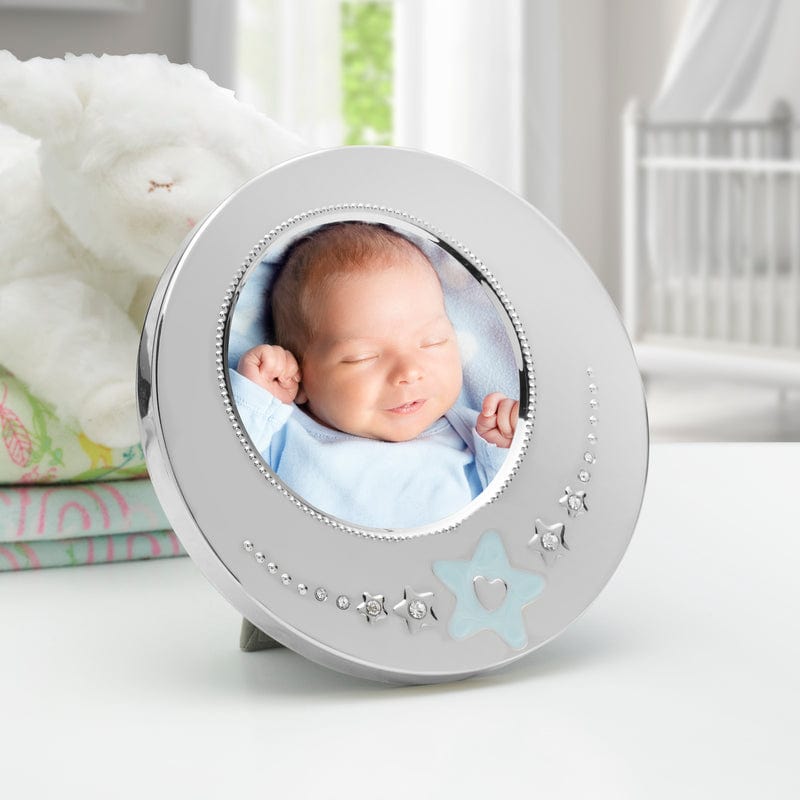 Baby Blue Star Nickelplate Round Frame