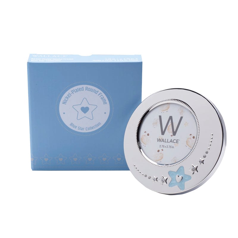Baby Blue Star Nickelplate Round Frame