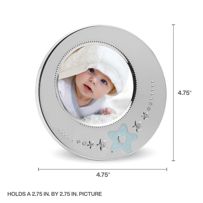 Baby Blue Star Nickelplate Round Frame