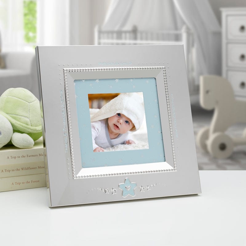 3 X 3 Baby Blue Star Nickelplate Frame