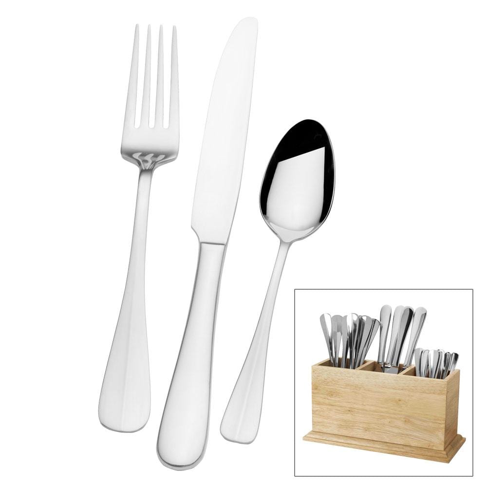 Briella 36 Piece Flatware Set with Caddy, Service for 12