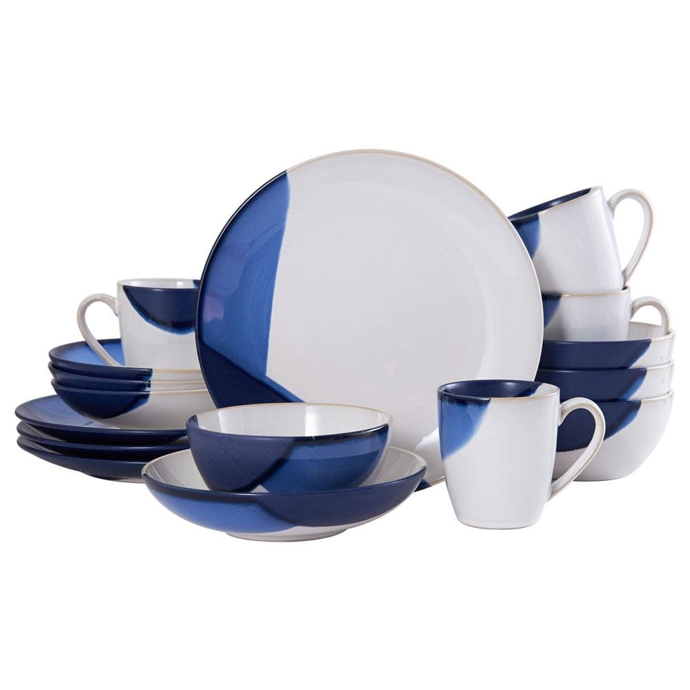 Caden Blue 16 Piece Dinnerware Set, Service for 4