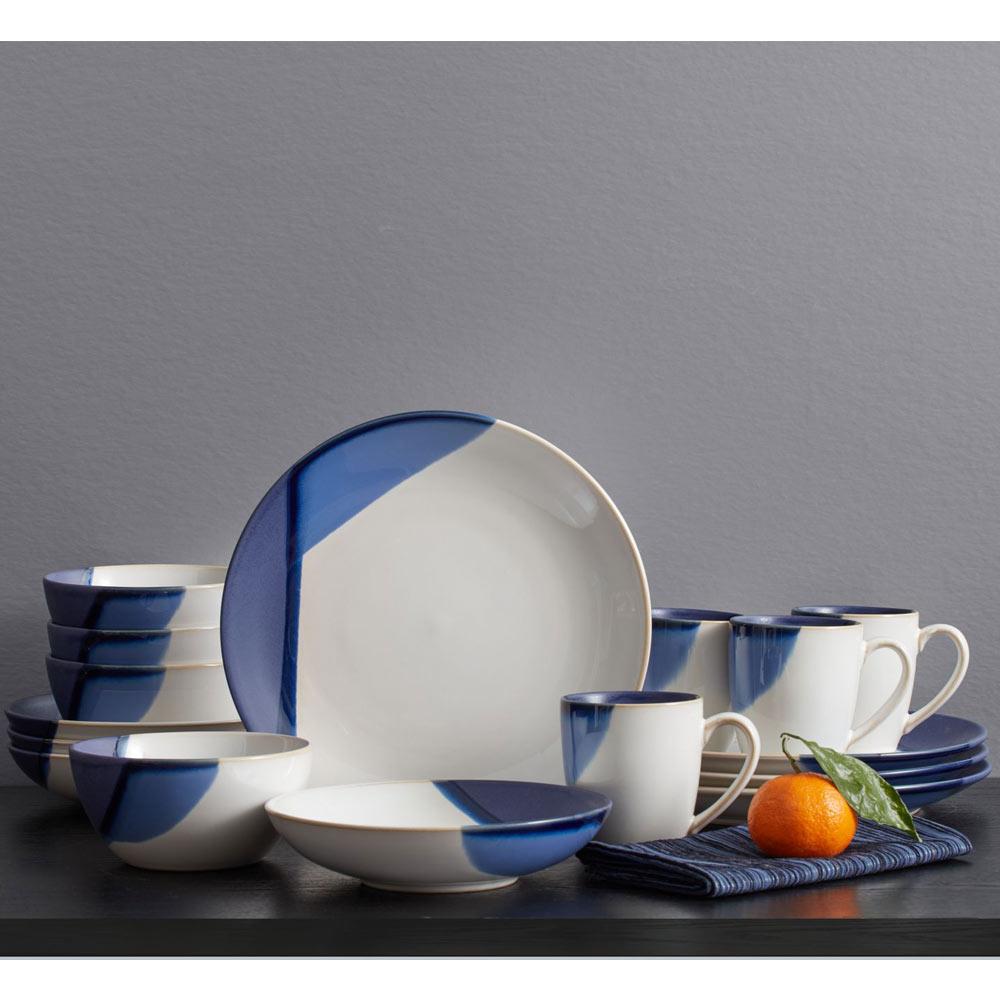 Caden Blue 16 Piece Dinnerware Set, Service for 4