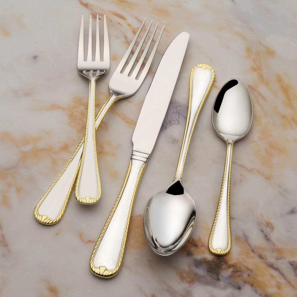 Cameo Gold 65 Piece Flatware Set, Service for 12