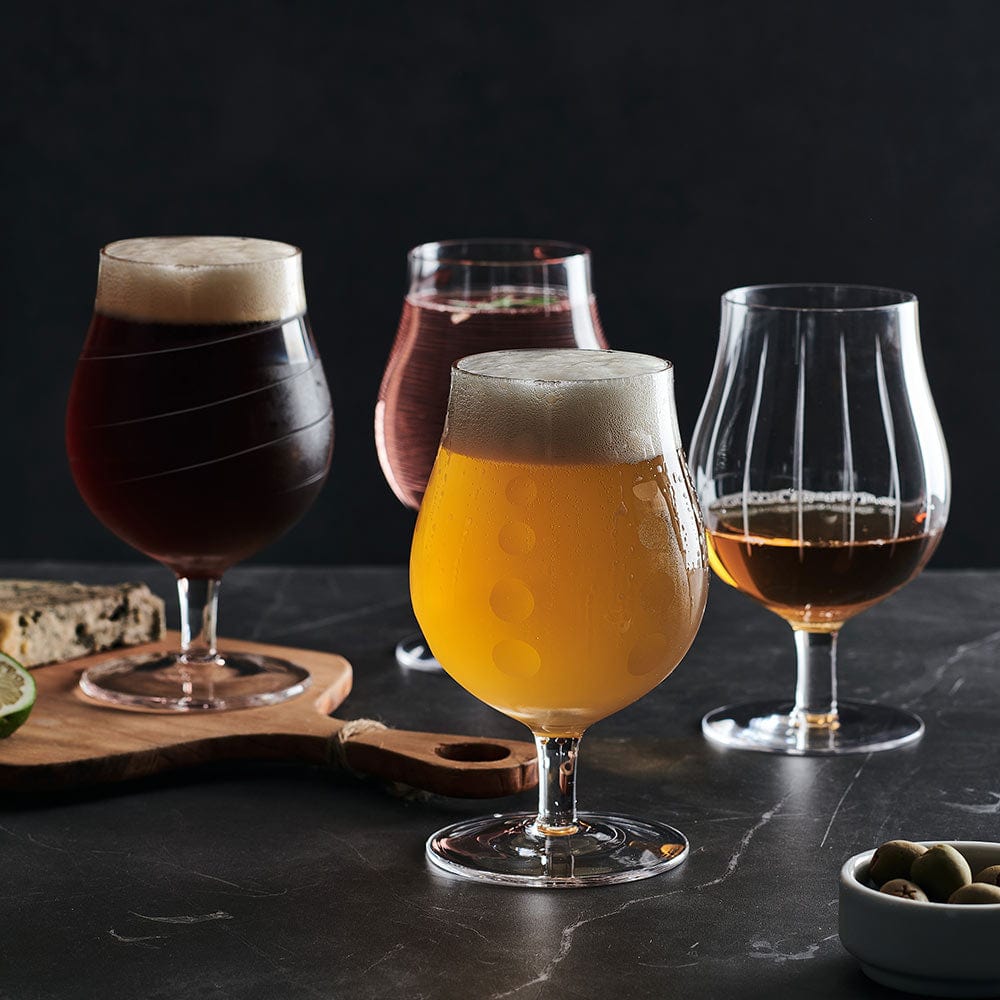Cheers® Set of 4 Belgian Beer Goblet Glasses