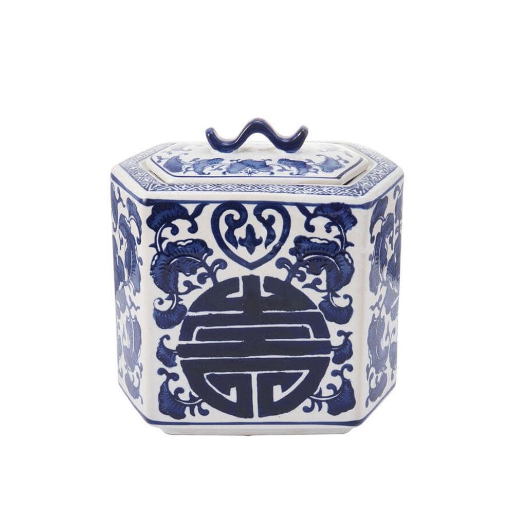 Decorative Floral Canister, 8 Inch
