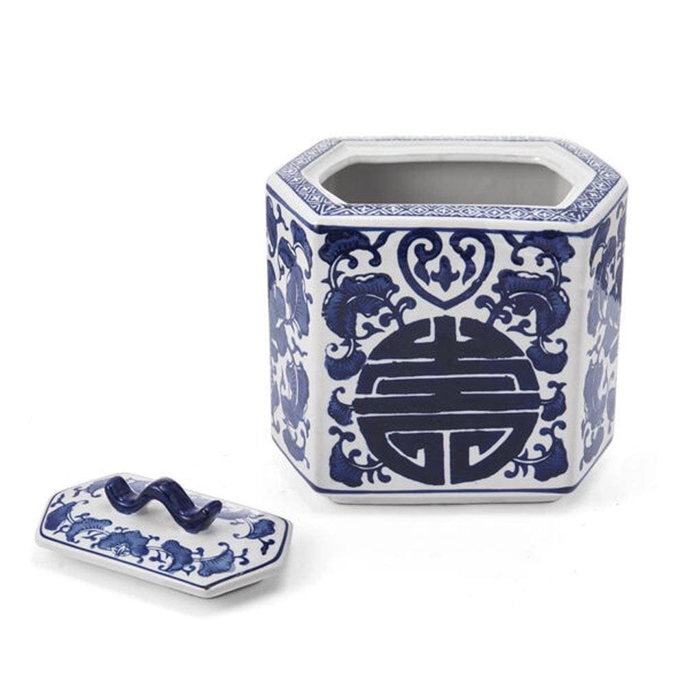 Decorative Floral Canister, 8 Inch