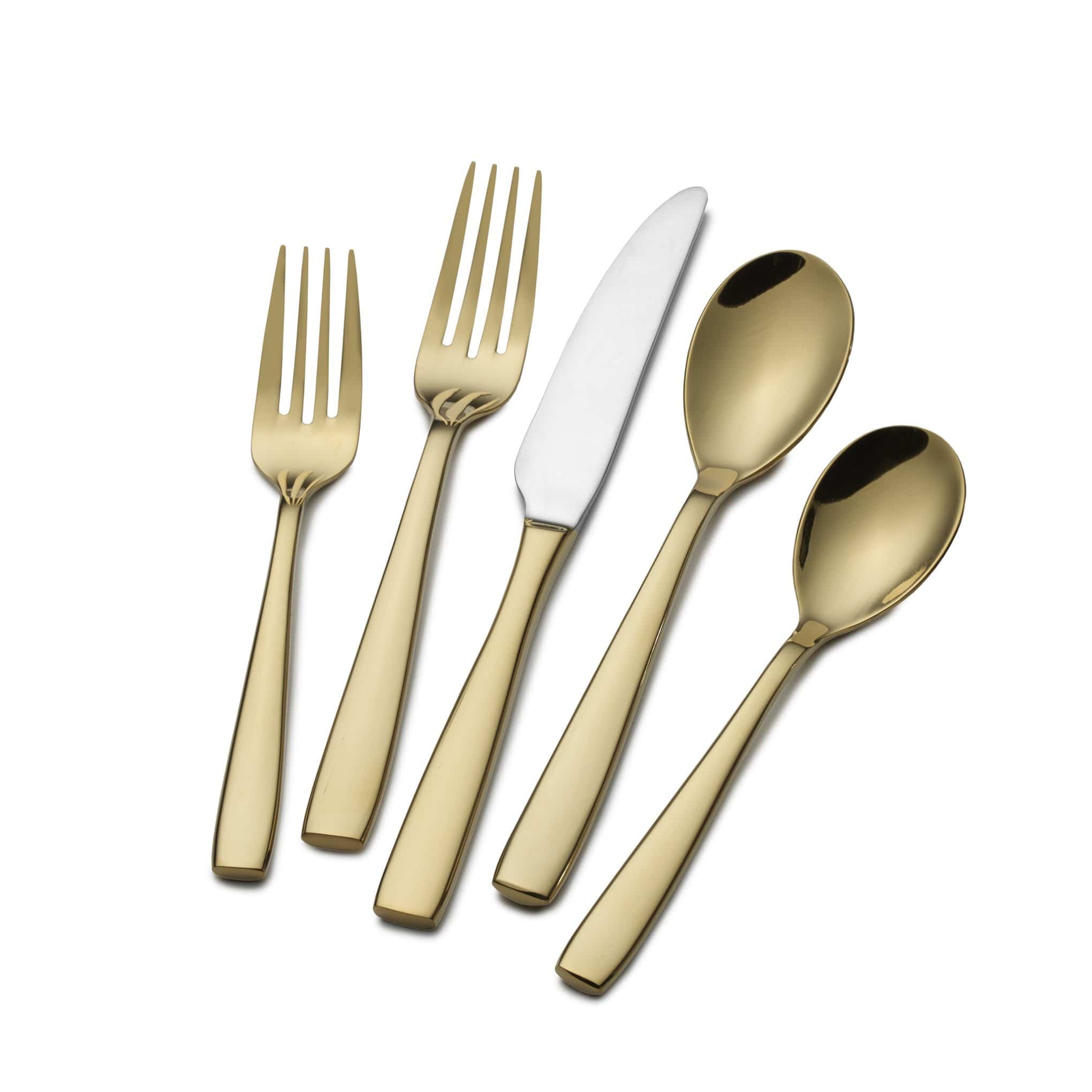 Delano Gold Plated 20 Piece Flatware Set, Service for 4