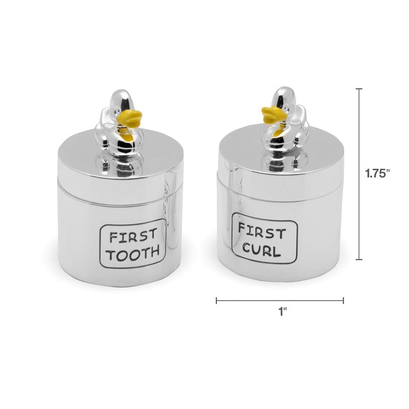 Baby Duck Silverplate First Tooth Curl Boxes