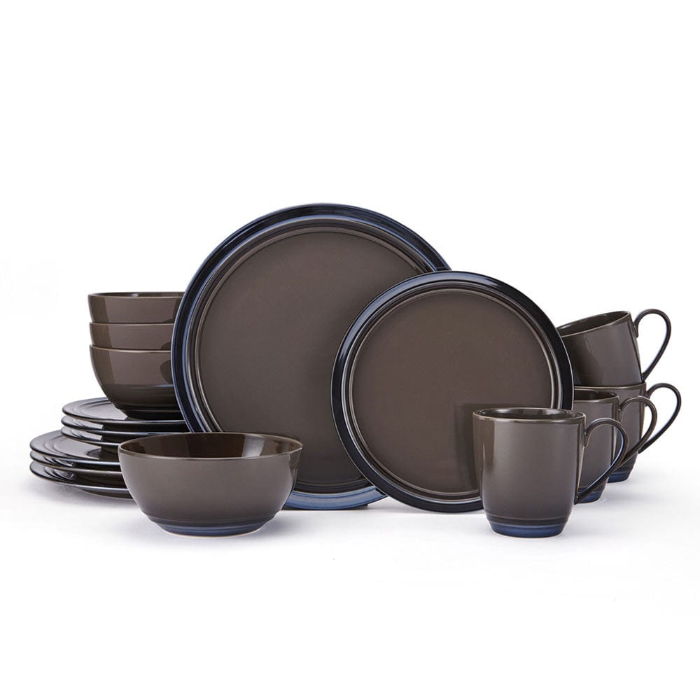 Elura Espresso 16 Piece Dinnerware Set, Service for 4