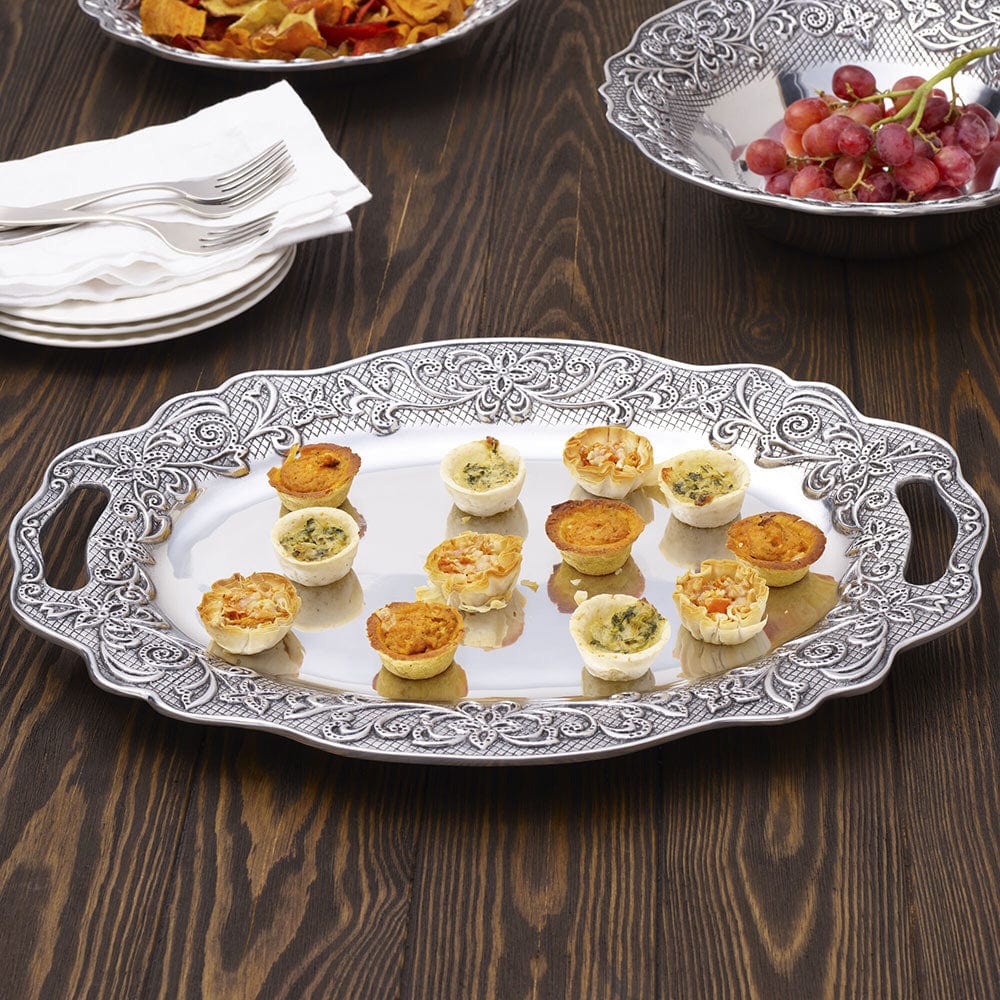 English Cottage Oval Tray with Handles