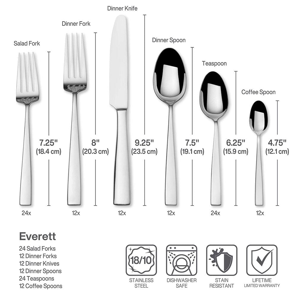 Everett 101 Piece Flatware Set, Service for 12