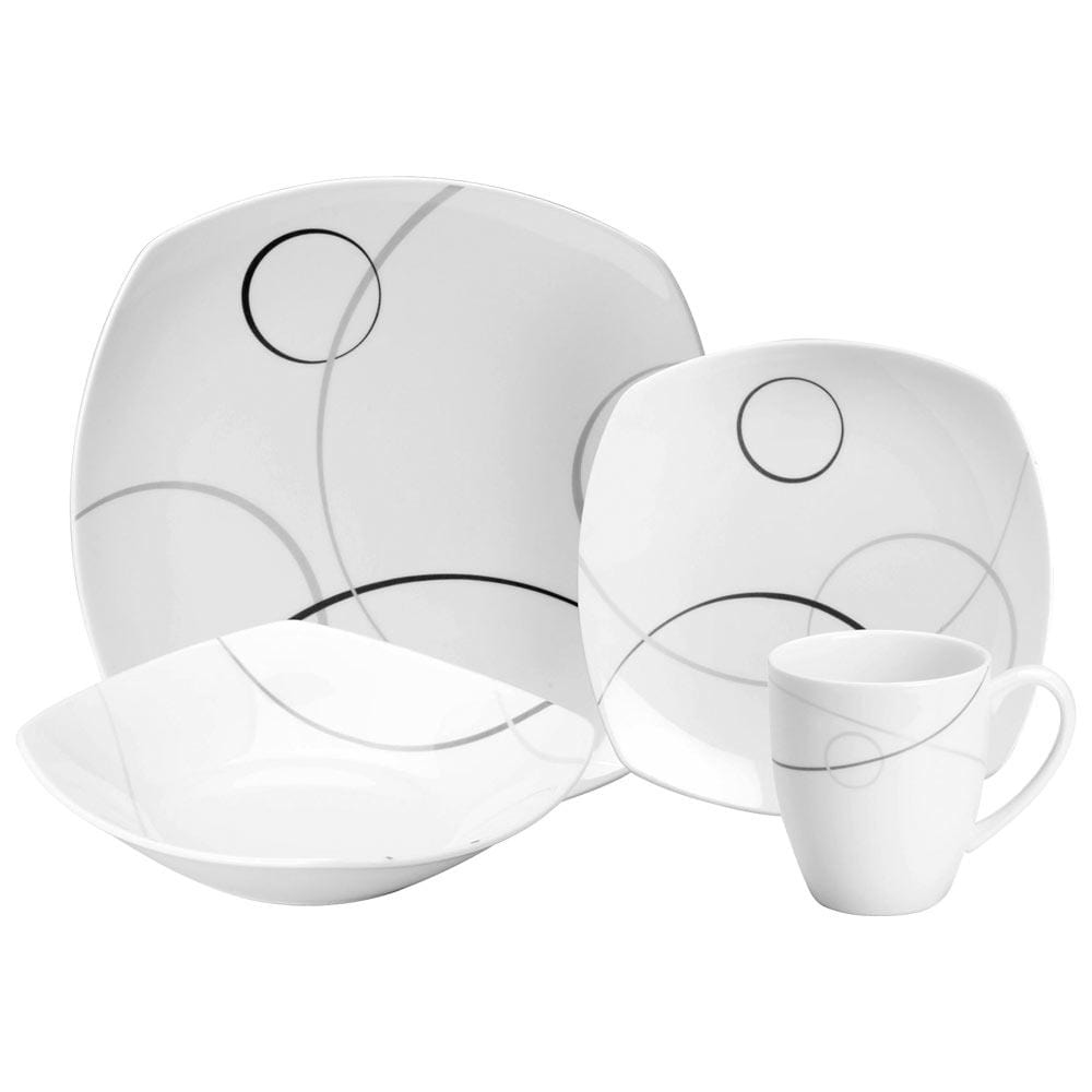 Geometric Circles 4 Piece Place Setting