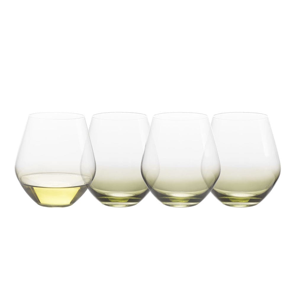 Gianna Ombre Sage Set of 4 Stemless Wine Glasses