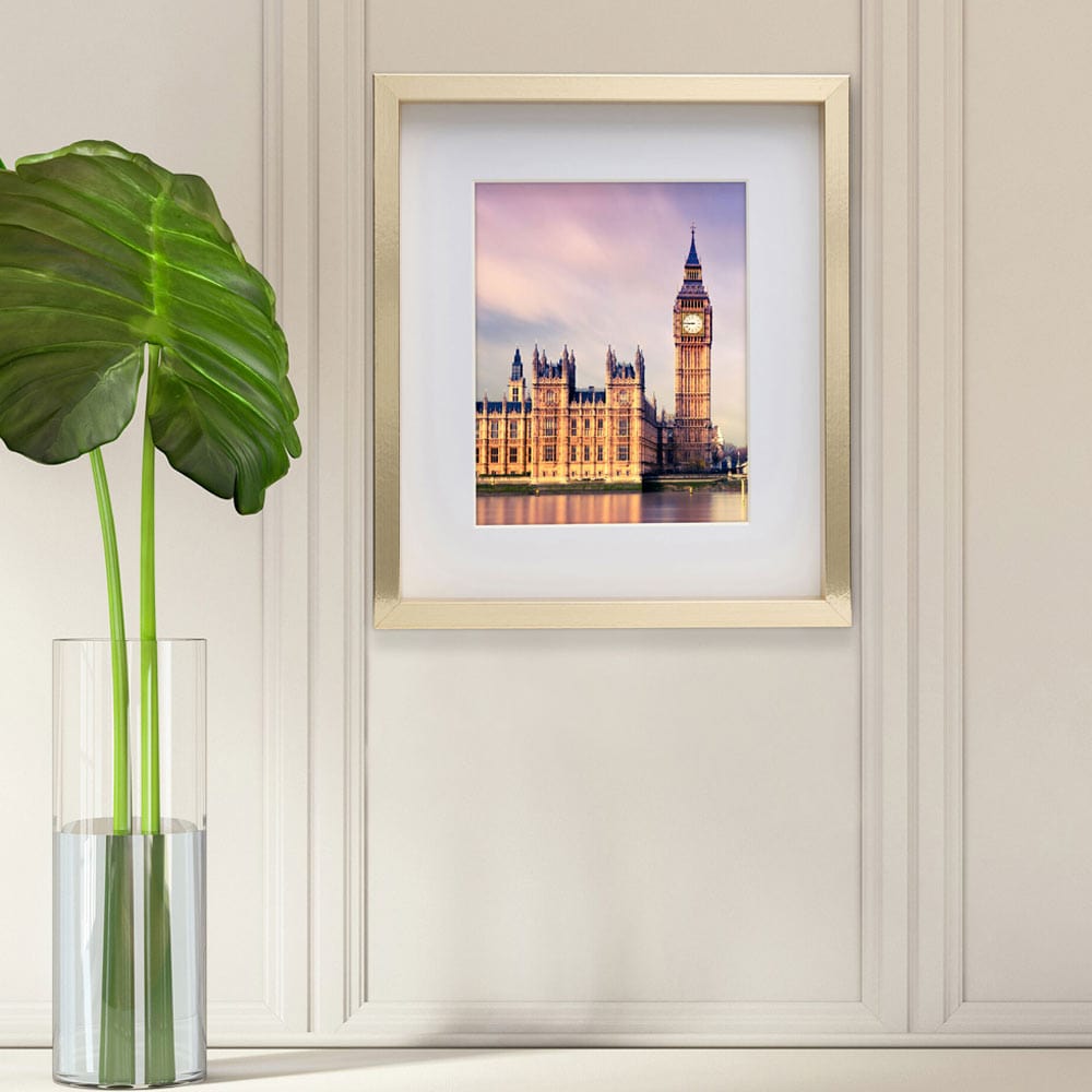 Gold 12 x 14 Gallery Frame, Matted to 8 x 10