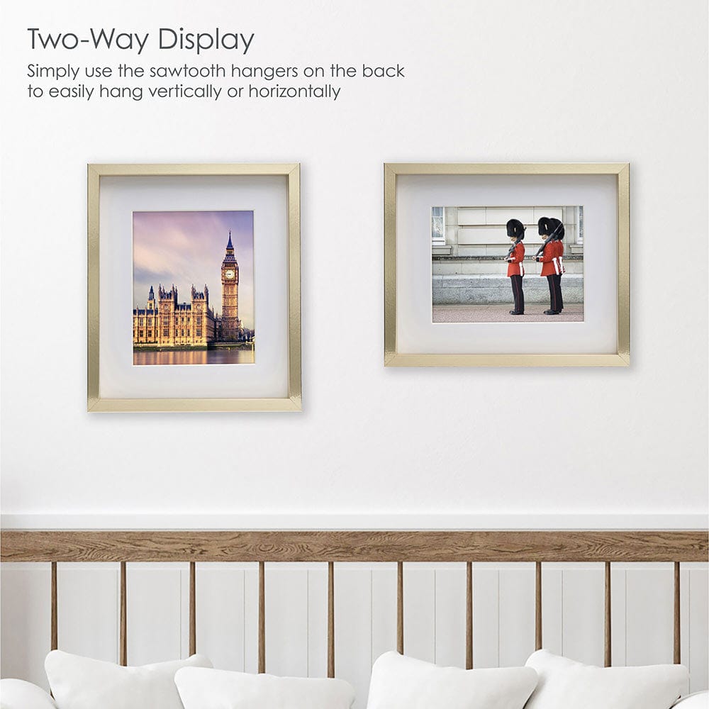 Gold 12 x 14 Gallery Frame, Matted to 8 x 10