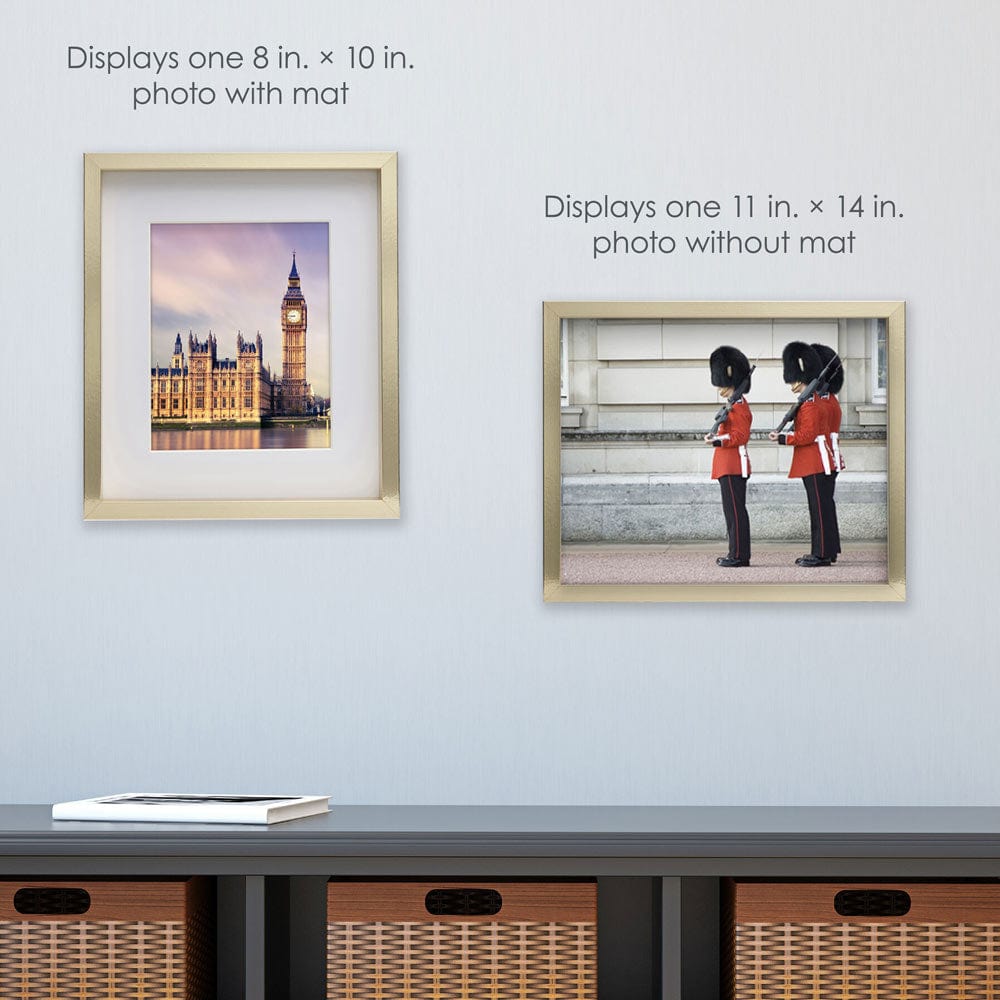 Gold 12 x 14 Gallery Frame, Matted to 8 x 10