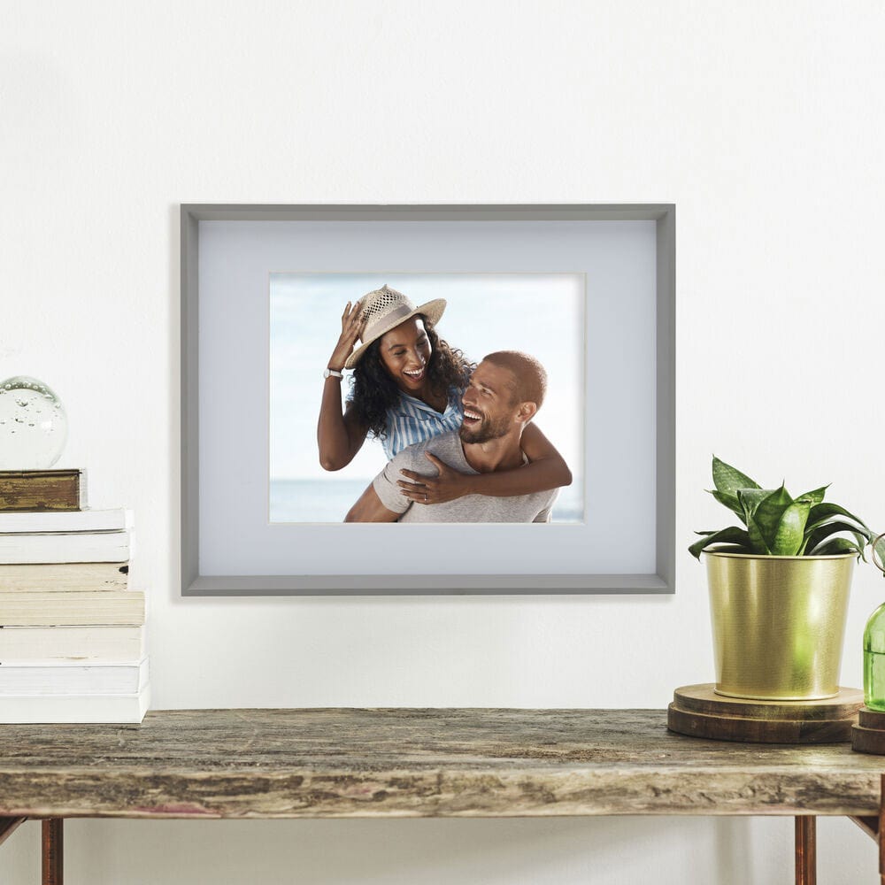 Gray 11 x 14 Gallery Frame, Matted to 8 x 10