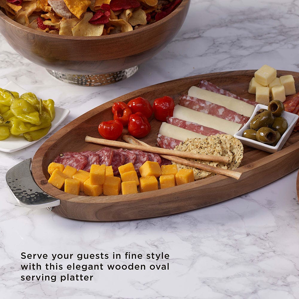 Hammersmith Wood Oval Platter with Handles