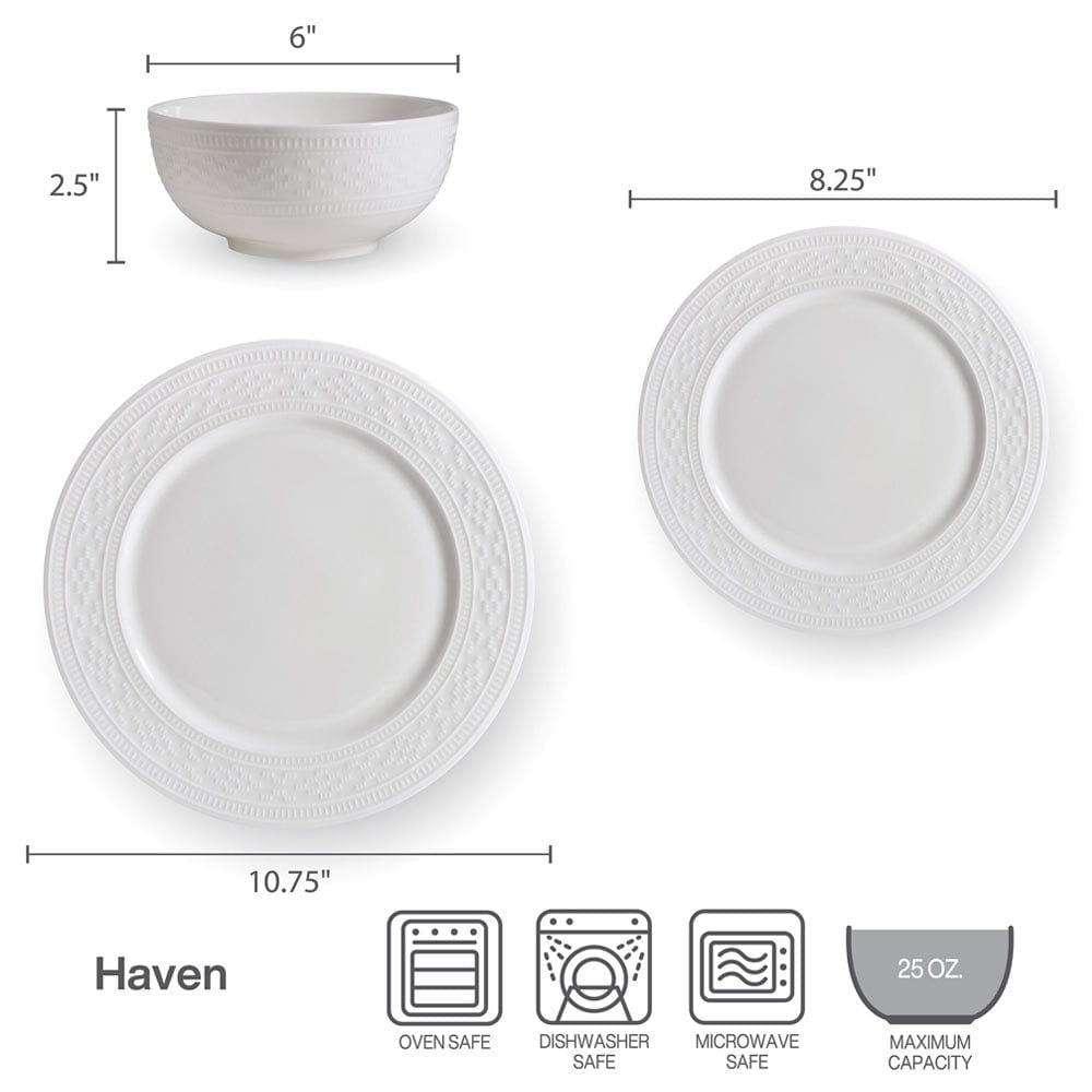 Haven 12 Piece Dinnerware Set, Service for 4