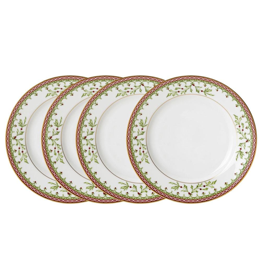 Holiday Traditions Set of 4 Bread and Butter Plates