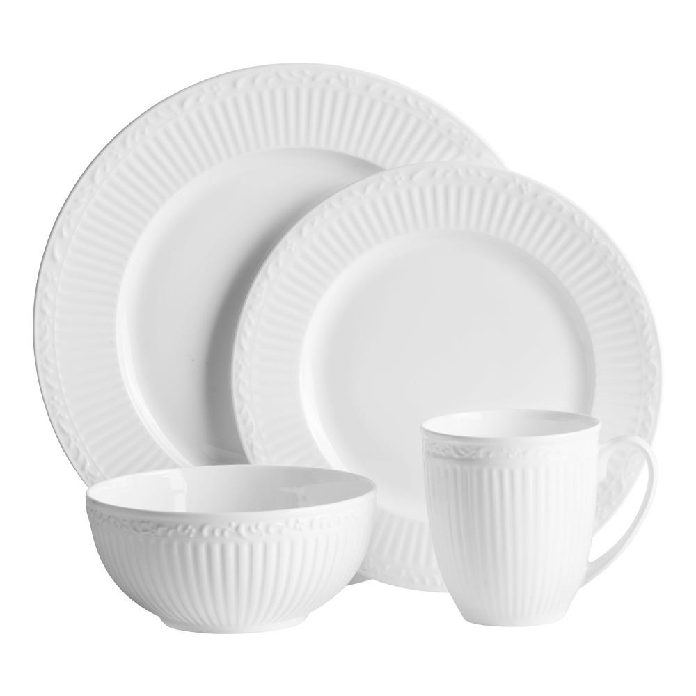 Italian Countryside White Bone China Dinnerware Set