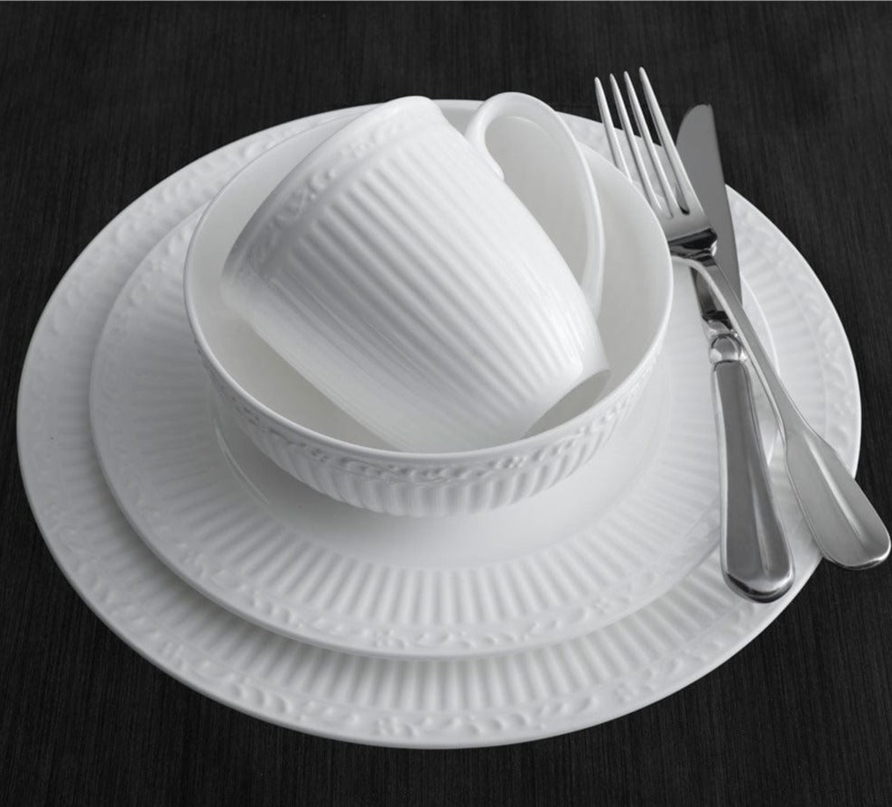 Italian Countryside White Bone China Dinnerware Set