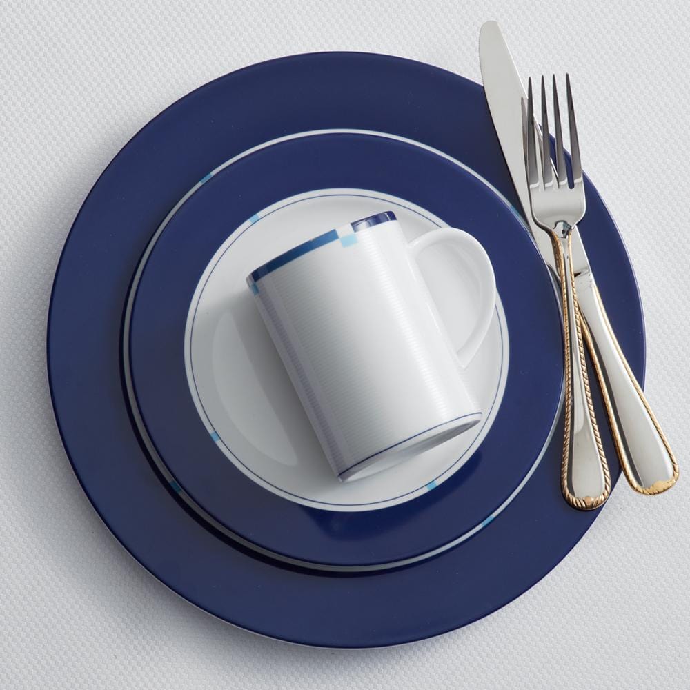 Jet Set Blue Accent Dinner Plate