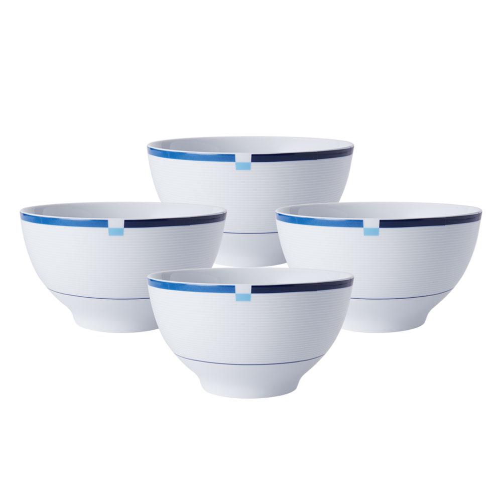 Jet Set Blue Set of 4 Soup Cereal Bowls