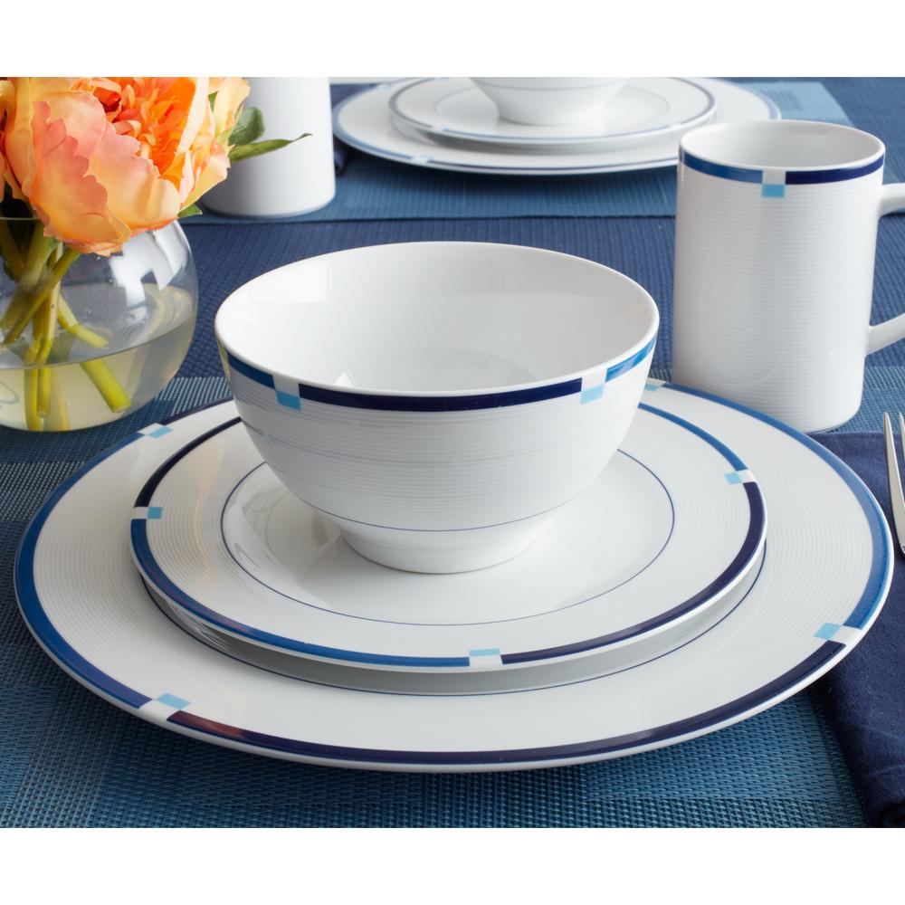 Jet Set Blue Set of 4 Soup Cereal Bowls