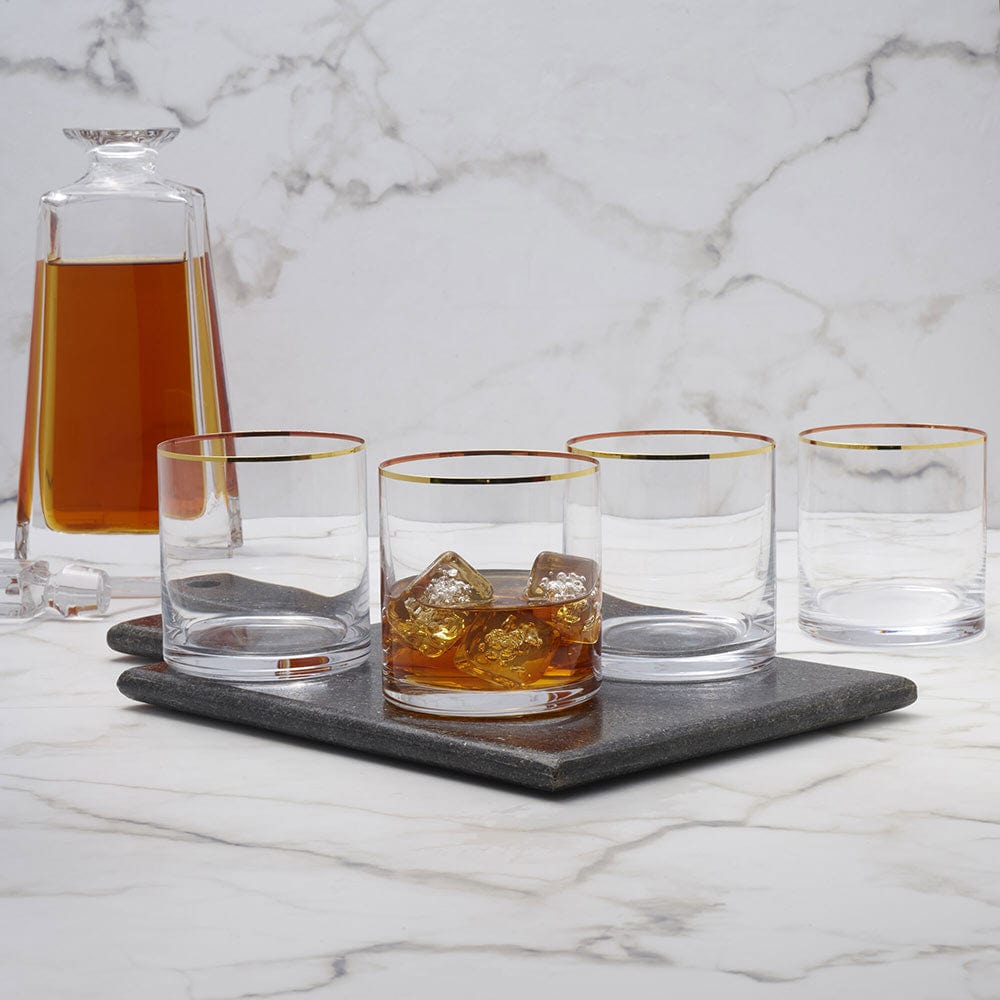 Julie Gold Set of 4 Double Old Fashioned Whiskey Glasses