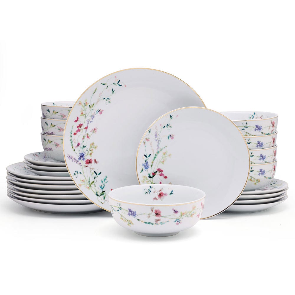 Kalina Gold 24 Piece Dinnerware Set, Service for 8